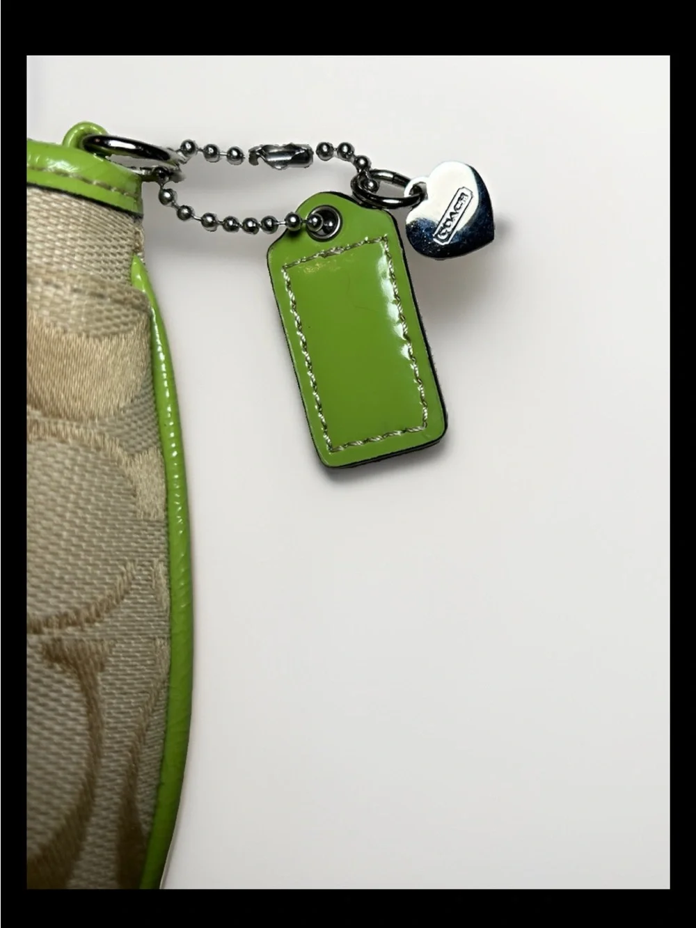 Coach Wristlet/Wallet Set-Lime/Khaki Heritage Stripe*Vintage* 2006 Style: #42391